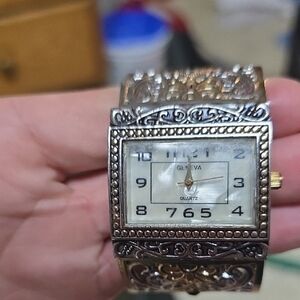Geneva Silver and Gold Women's Bracelet Watch